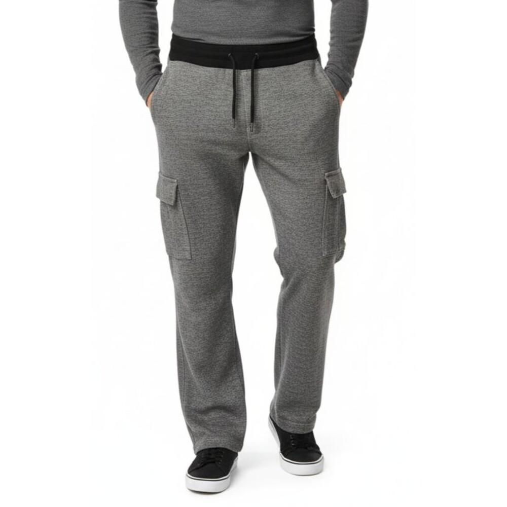 7 For All Mankind Pants Mens Cargo Melange Grey Joggers Large Athleisure Size 34 - Picture 1 of 11
